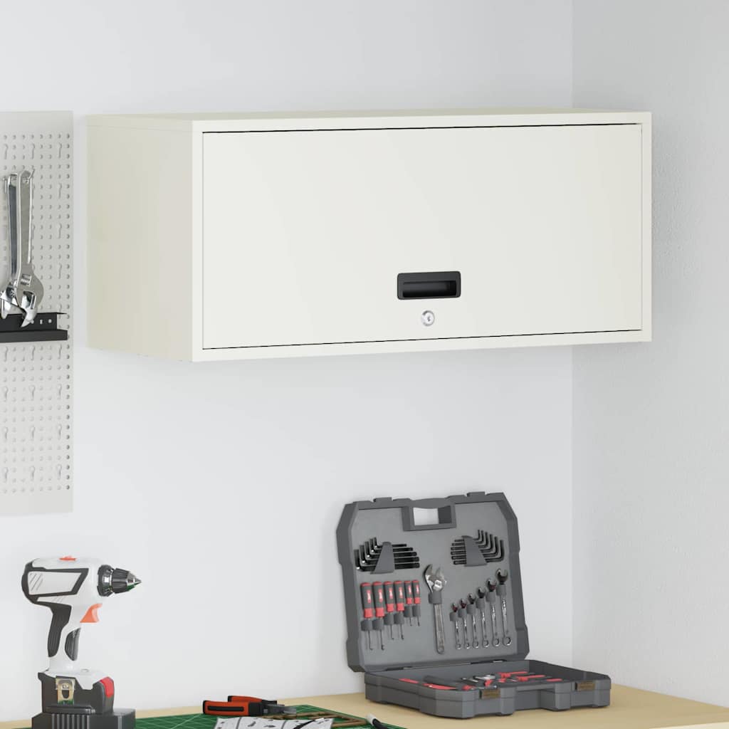 Armadio a muro per garage Bianco 80 x 33 x 35 cm