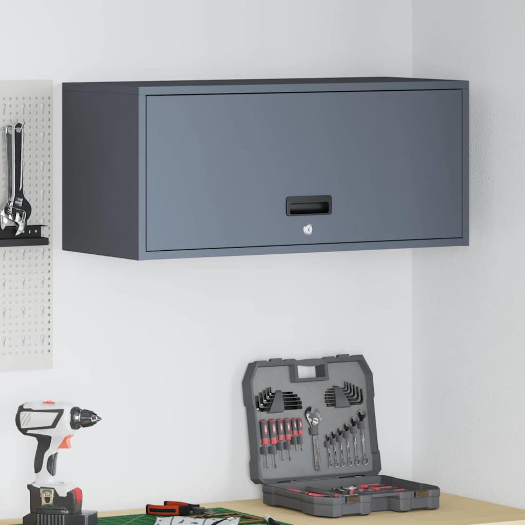 Armadio a muro per garage Antracite 80 x 33 x 35 cm