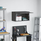 Armadio a muro per garage Nero 60 x 33 x 35 cm