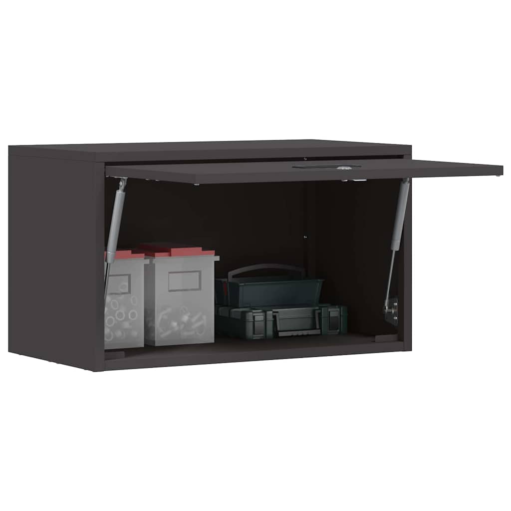 Armadio a muro per garage Nero 60 x 33 x 35 cm