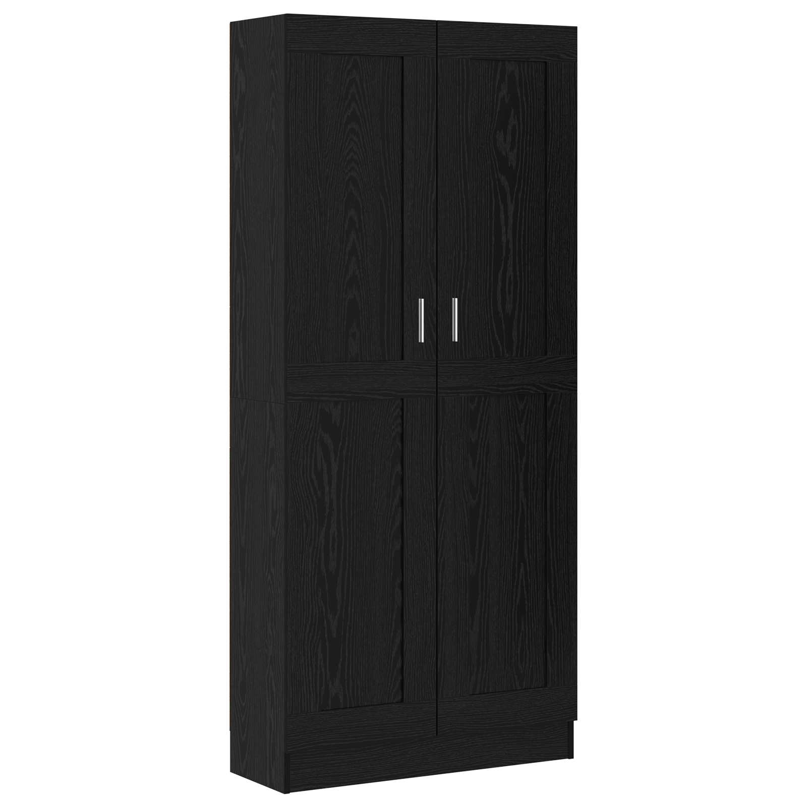 Armadio per Libri Rovere Nero 82,5 x 30,5 x 185 cm