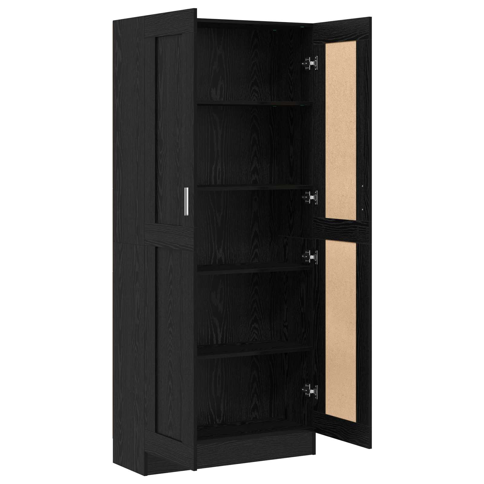 Armadio per Libri Rovere Nero 82,5 x 30,5 x 185 cm