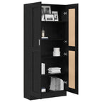 Armadio per Libri Rovere Nero 82,5 x 30,5 x 185 cm