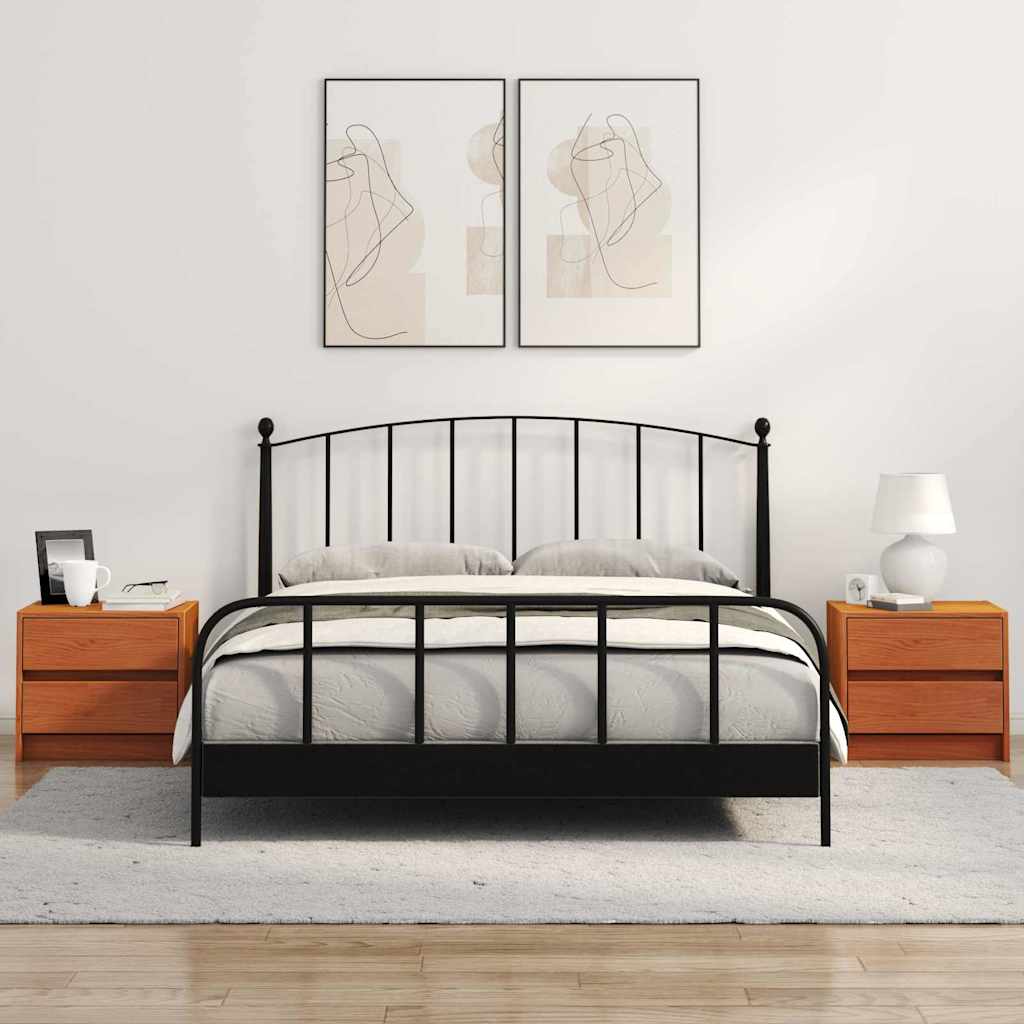 Comodini 2 pcs Marrone cerato 40 x 30.5 x 35.5 cm Legno di pino