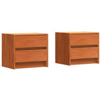 Comodini 2 pcs Marrone cerato 40 x 30.5 x 35.5 cm Legno di pino