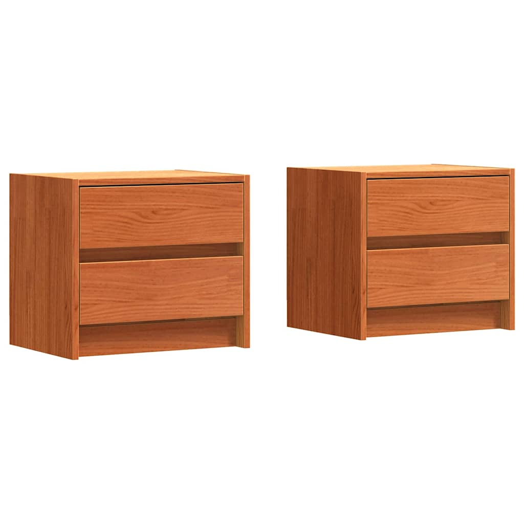 Comodini 2 pcs Marrone cerato 40 x 30.5 x 35.5 cm Legno di pino