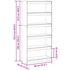 Armadio per Libri Marrone cerato 80 x 30 x 167,5 cm