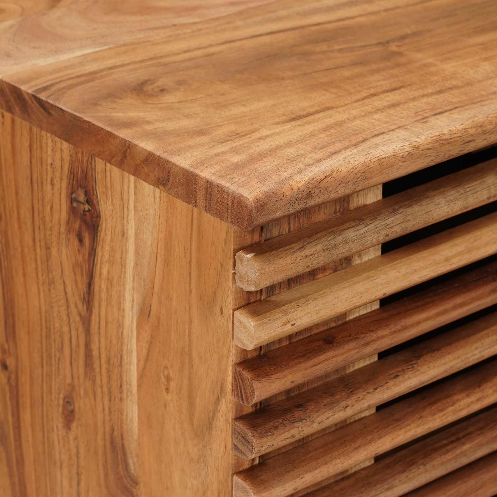 Comodino a muro fatto a mano Marrone Teak 40 x 30 x 60 cm