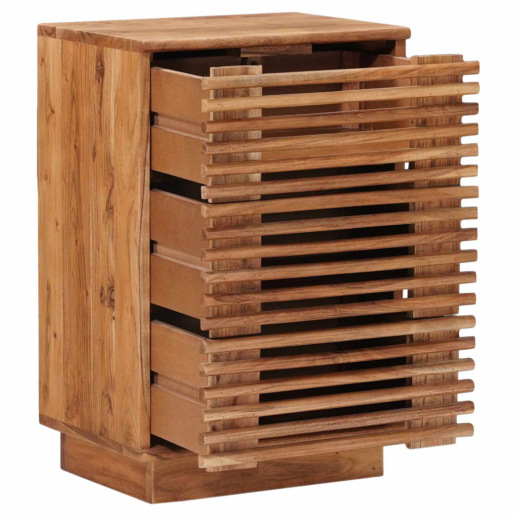 Comodino a muro fatto a mano Marrone Teak 40 x 30 x 60 cm
