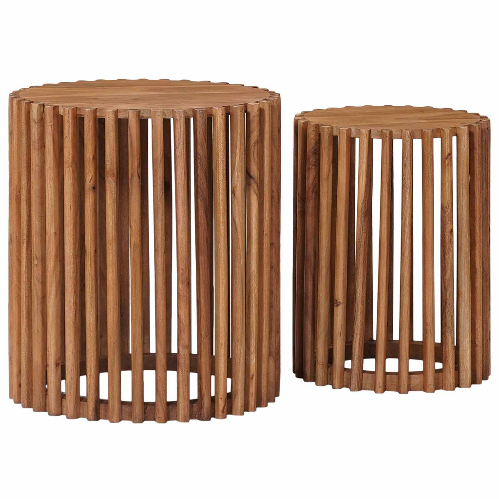 Set di Tavolini Fatti a Mano 2 pcs Marrone Teak 40 x 40 x 45 cm