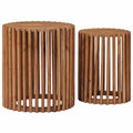 Set di Tavolini Fatti a Mano 2 pcs Marrone Teak 40 x 40 x 45 cm