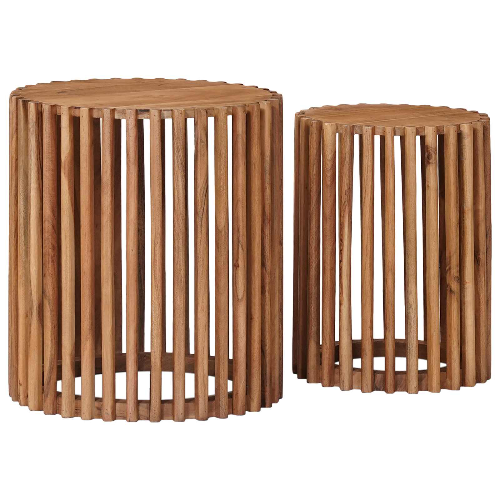 Set di Tavolini Fatti a Mano 2 pcs Marrone Teak 40 x 40 x 45 cm