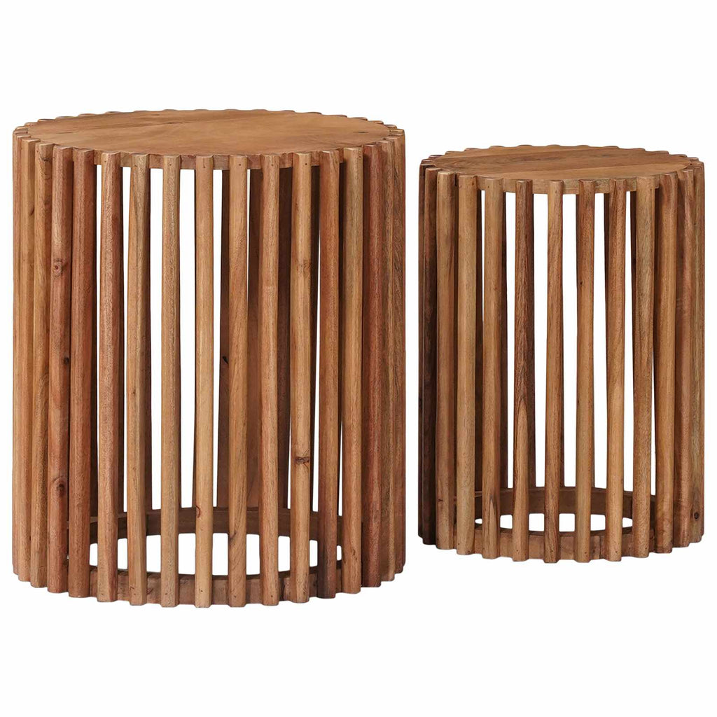Set di Tavolini Fatti a Mano 2 pcs Marrone Teak 40 x 40 x 45 cm