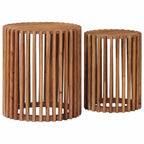 Set di Tavolini Fatti a Mano 2 pcs Marrone Teak 40 x 40 x 45 cm