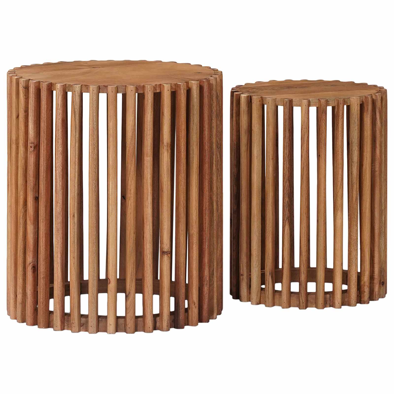 Set di Tavolini Fatti a Mano 2 pcs Marrone Teak 40 x 40 x 45 cm