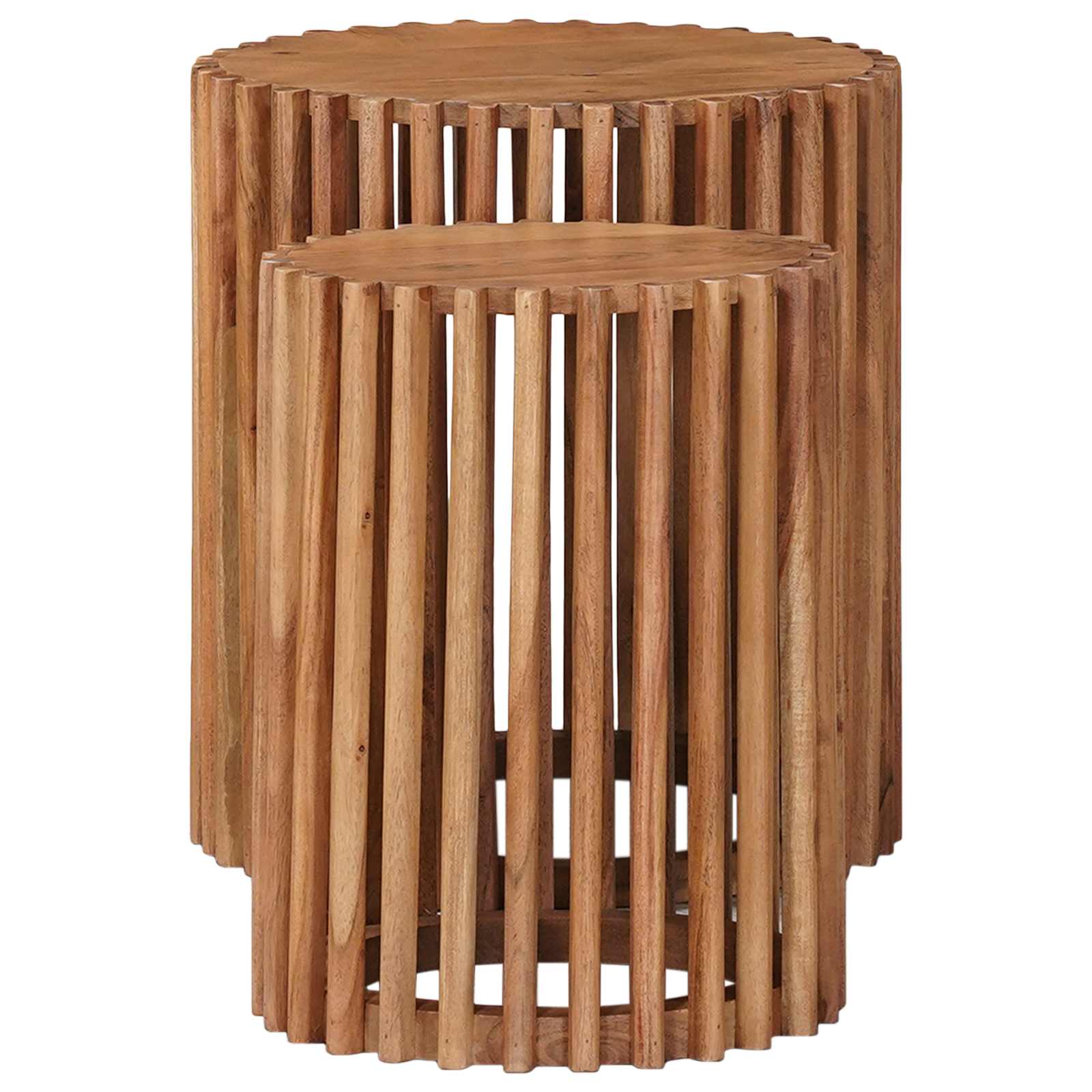 Set di Tavolini Fatti a Mano 2 pcs Marrone Teak 40 x 40 x 45 cm