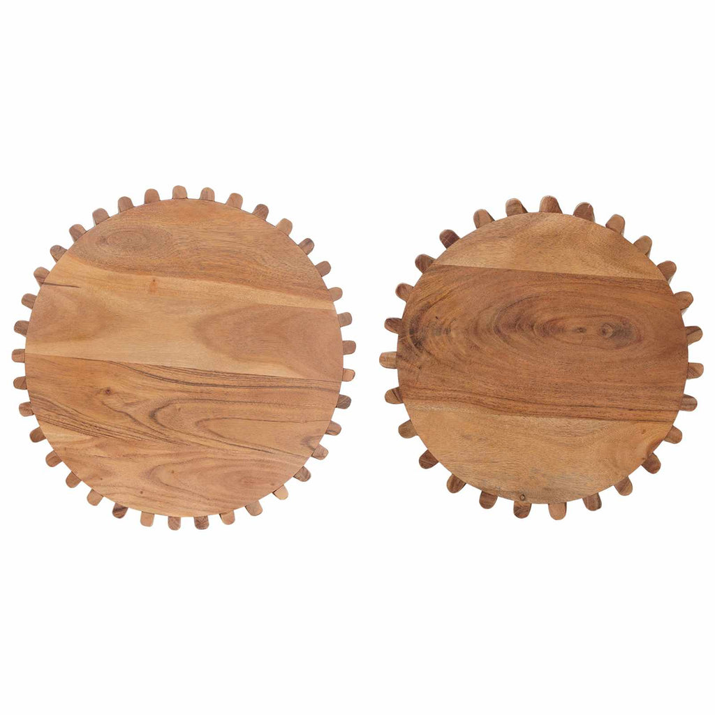 Set di Tavolini Fatti a Mano 2 pcs Marrone Teak 40 x 40 x 45 cm