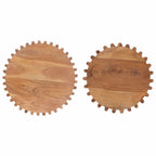 Set di Tavolini Fatti a Mano 2 pcs Marrone Teak 40 x 40 x 45 cm