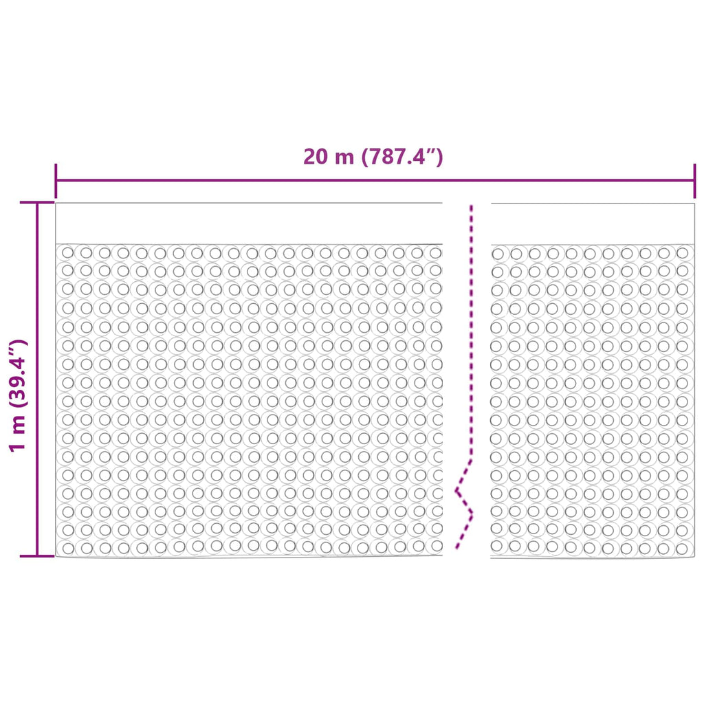 Foglio di drenaggio stampato Nero 1 x 20 m HDPE