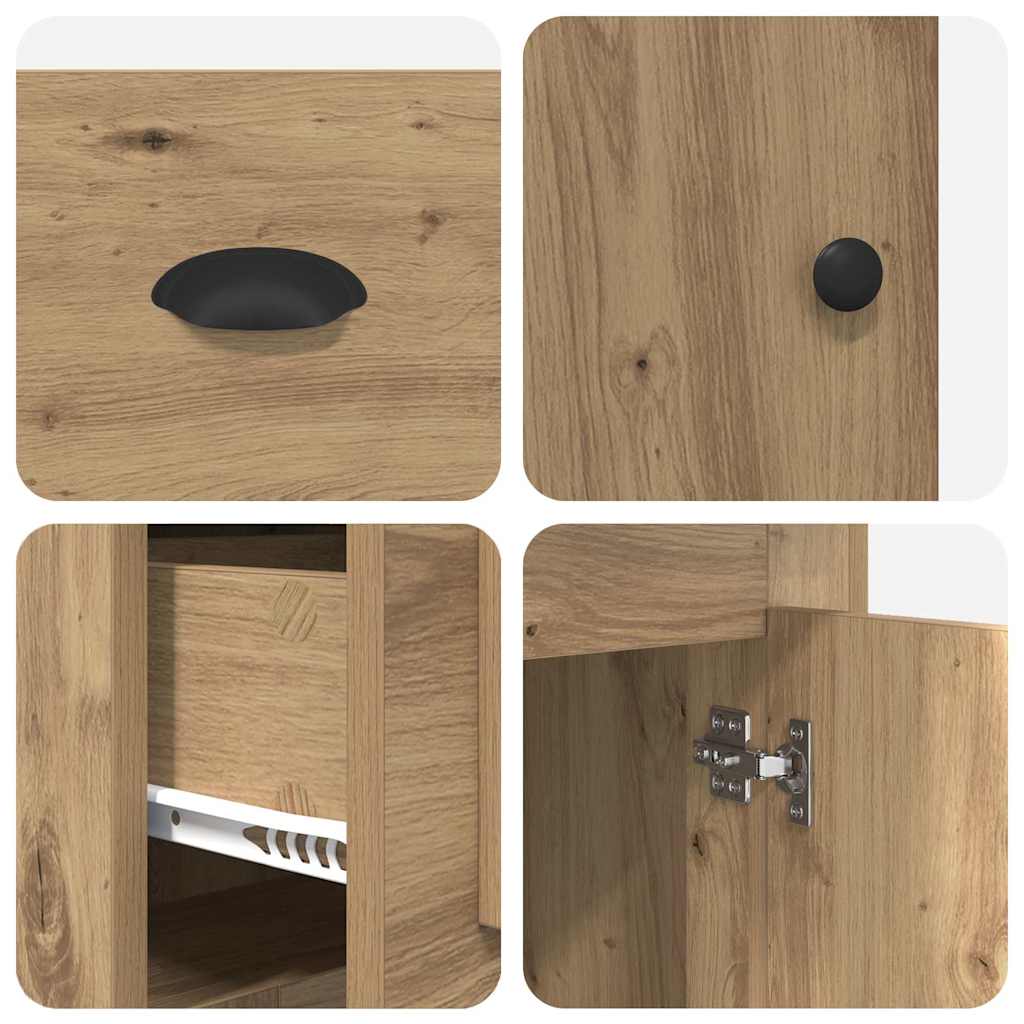 Scrivania con armadietto Rovere artigianale 154,5 x 50 x 75 cm
