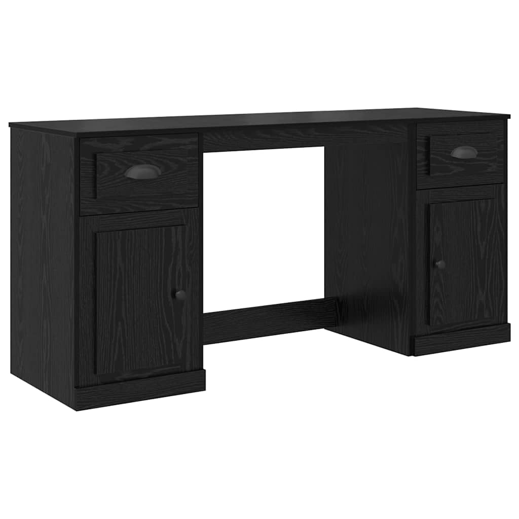 Scrivania con armadietto Rovere Nero 154,5 x 50 x 75 cm
