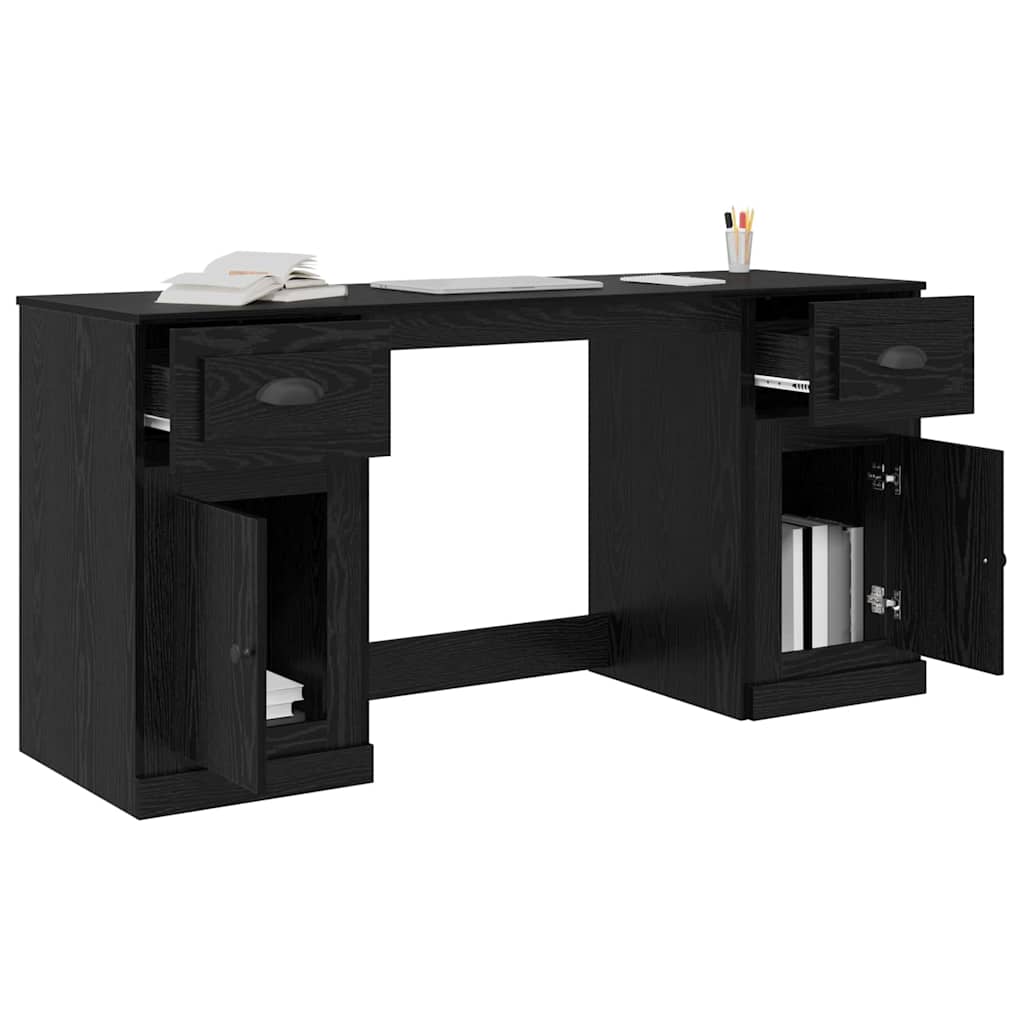 Scrivania con armadietto Rovere Nero 154,5 x 50 x 75 cm