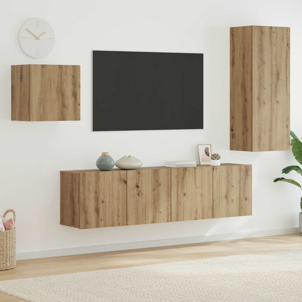 Mobile TV 4 pcs Rovere artigianale Legno multistrato