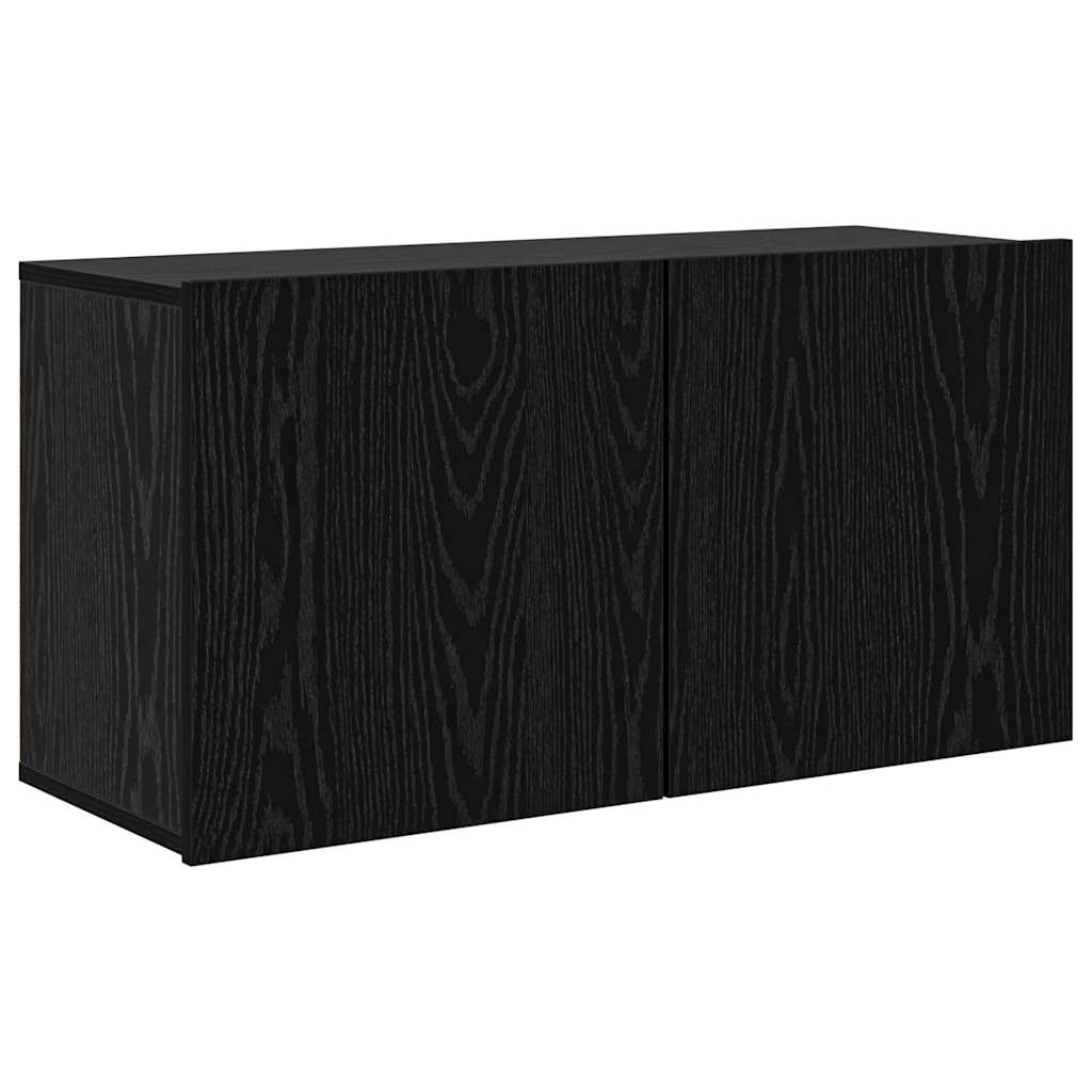 Mobile TV 4 pcs Rovere Nero Legno multistrato