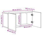 Mobile TV 4 pcs Rovere Nero Legno multistrato