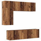 Unità TV da Parete 5 pcs Legno vecchio Legno multistrato