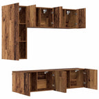 Unità TV da Parete 5 pcs Legno vecchio Legno multistrato