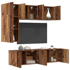 Unità TV da Parete 5 pcs Legno vecchio Legno multistrato