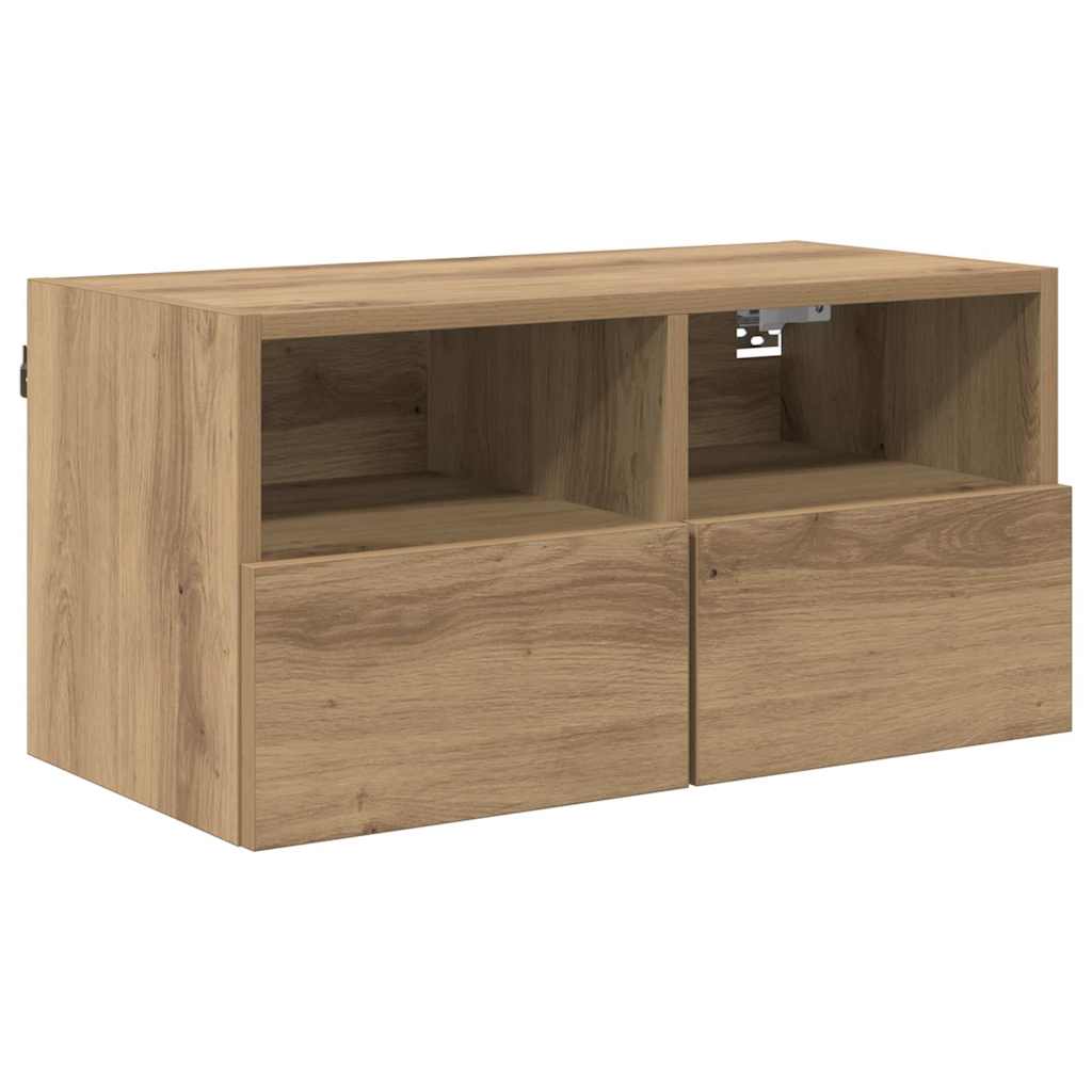 Unità per TV a Muro 4 pcs Rovere artigianale Legno multistrato