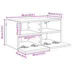 Unità per TV a Muro 4 pcs Rovere artigianale Legno multistrato