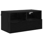 Unità per TV a Muro 4 pcs Rovere Nero Legno multistrato