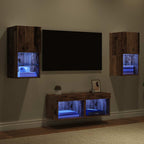 Mobiletti TV da Parete 4 pcs Legno vecchio Legno multistrato