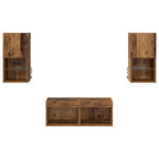 Mobiletti TV da Parete 4 pcs Legno vecchio Legno multistrato