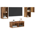 Mobiletti TV da Parete 4 pcs Legno vecchio Legno multistrato