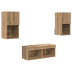 Mobiletti TV da Parete 4 pcs Rovere artigianale