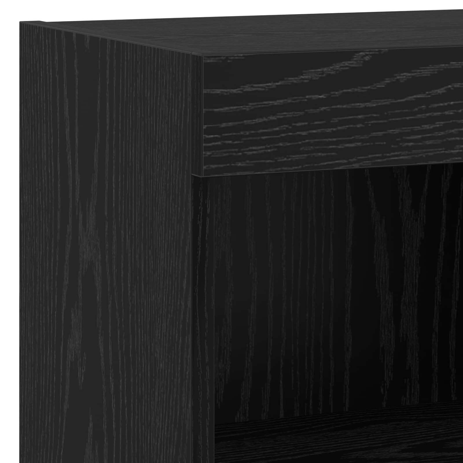 Mobiletti TV da Parete 4 pcs Rovere Nero Legno multistrato