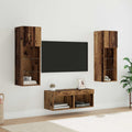 Mobiletti TV da Parete 4 pcs Rovere artigianale