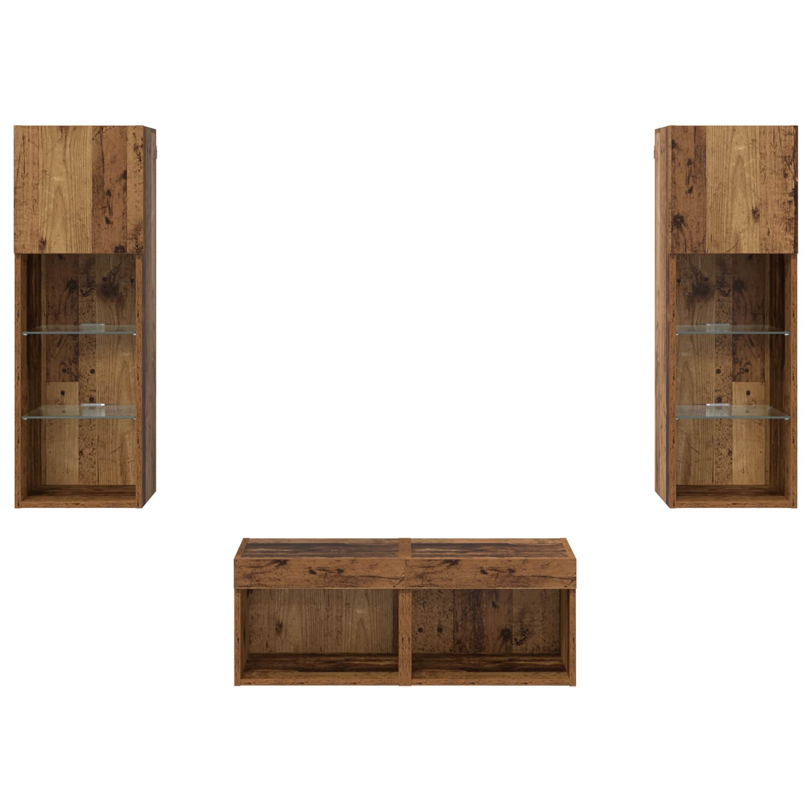 Mobiletti TV da Parete 4 pcs Rovere artigianale