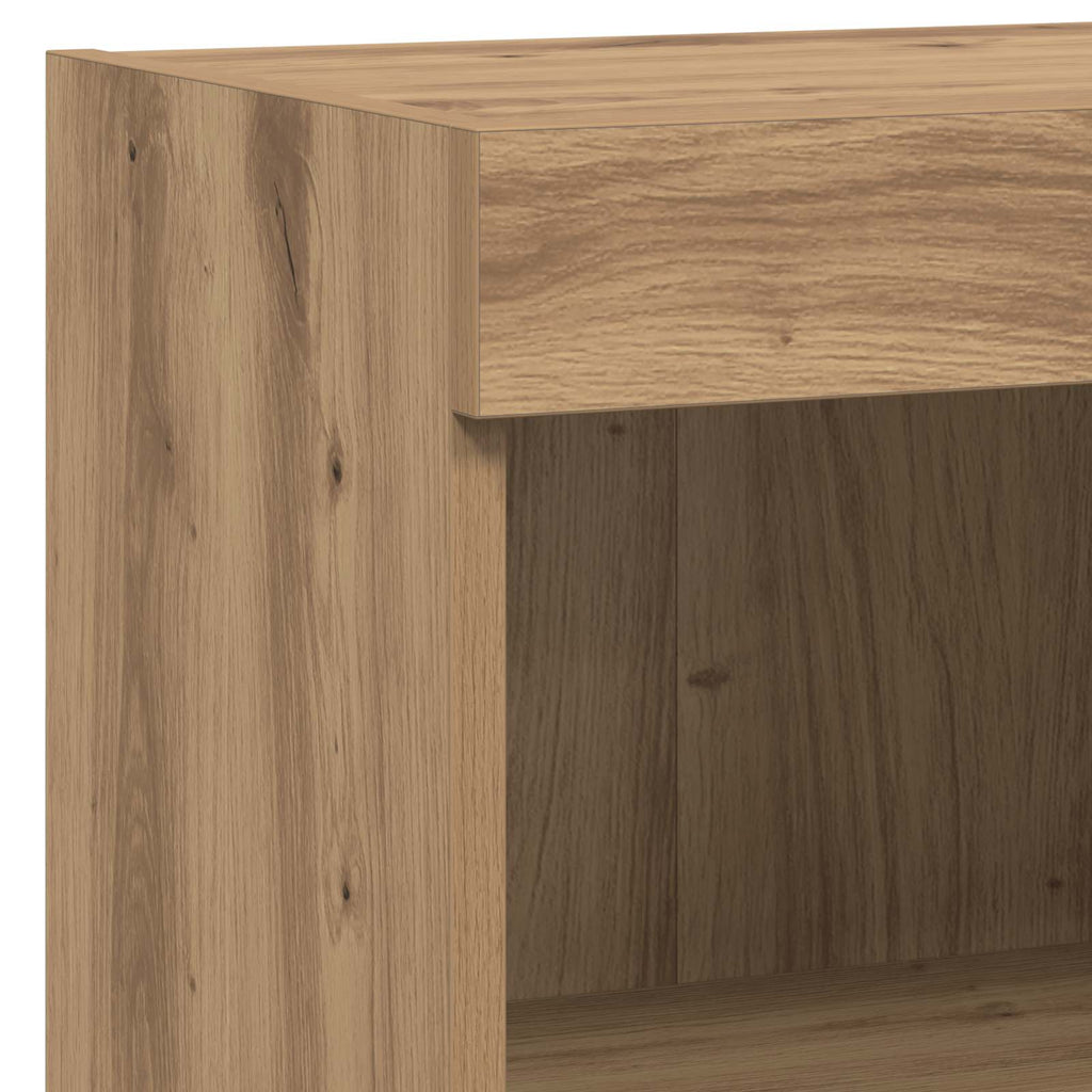 Mobiletti TV da Parete 4 pcs Rovere Nero Legno multistrato