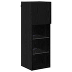 Mobiletti TV da Parete 4 pcs Rovere Nero Legno multistrato