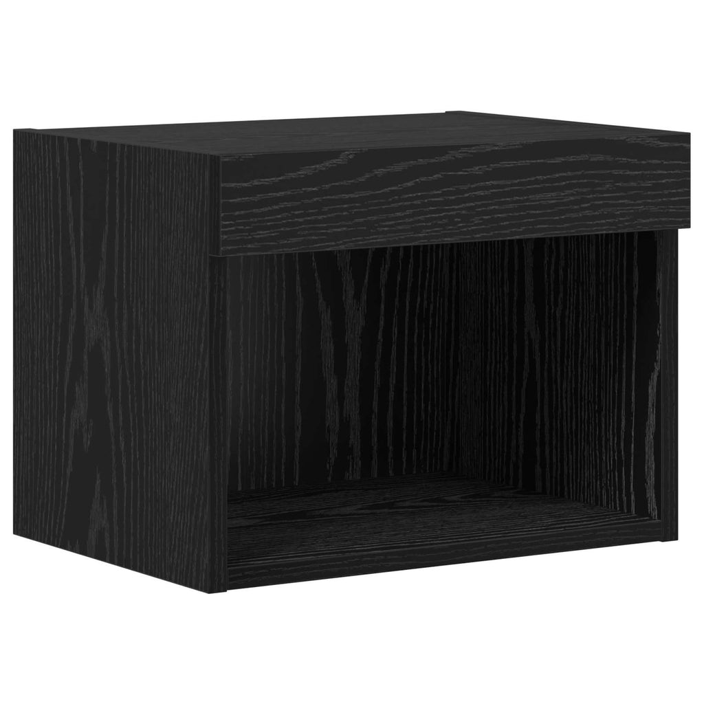 Mobiletti TV da Parete 4 pcs Rovere Nero Legno multistrato