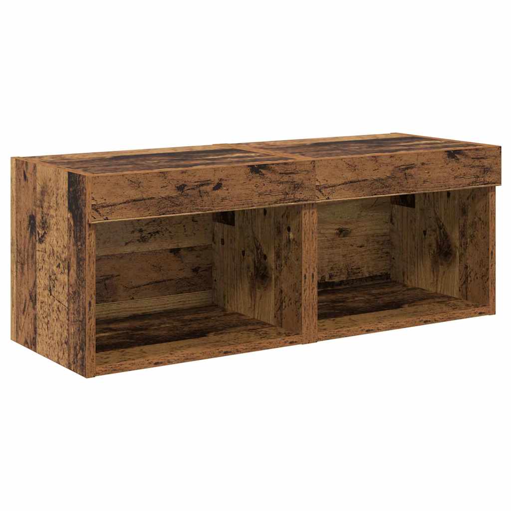 Unità per TV a Muro 8 pcs Legno vecchio Legno multistrato