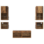 Unità per TV a Muro 8 pcs Legno vecchio Legno multistrato
