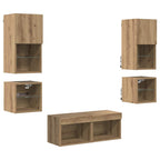 Unità per TV a Muro 8 pcs Rovere artigianale Legno multistrato