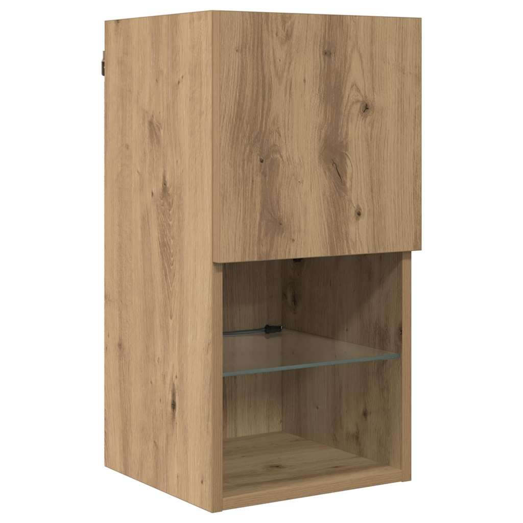 Unità per TV a Muro 8 pcs Rovere artigianale Legno multistrato