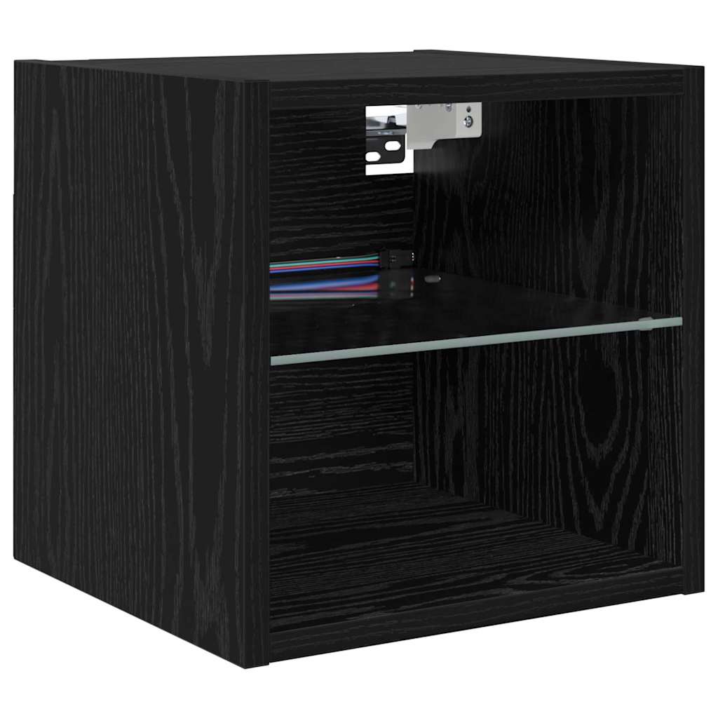 Unità per TV a Muro 8 pcs Rovere Nero Legno multistrato